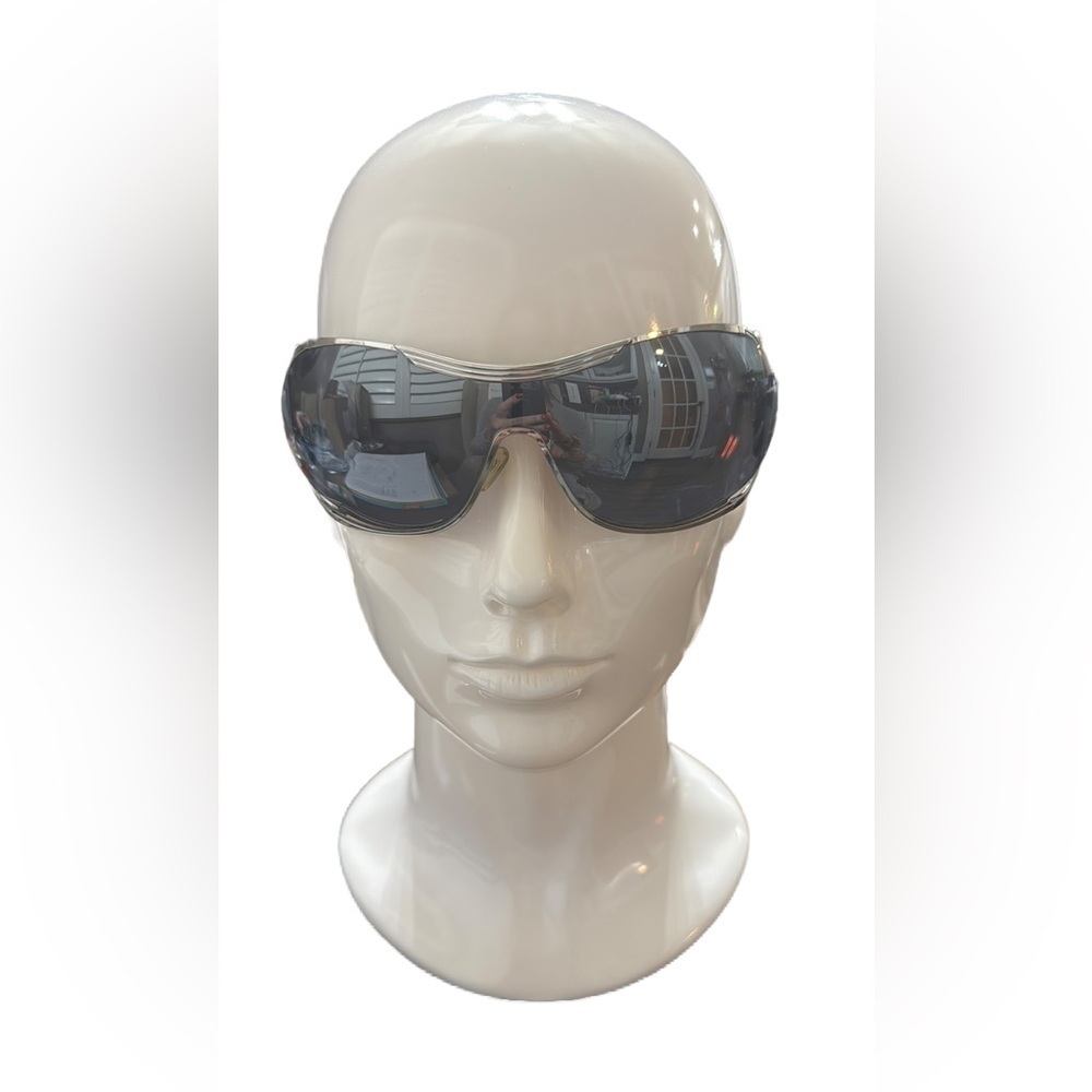 Vintage Dior Oversized Shield Sunglasses in Smoke Gray